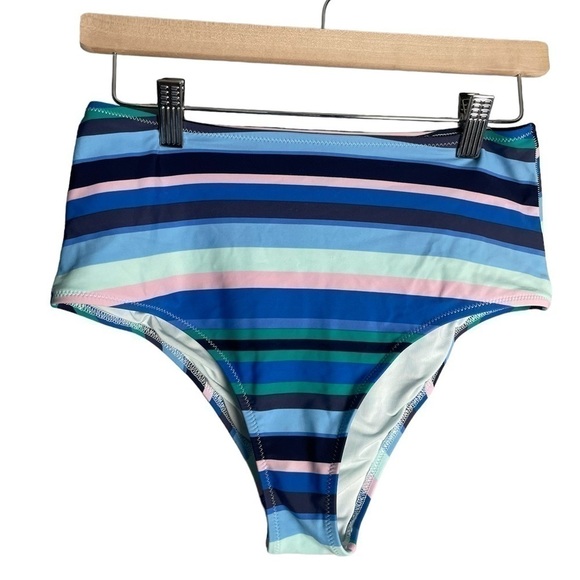 Aerie Small Medium Swimsuit High Neck Bikini Stripe Vacation  Beach Outfits Swim - Picture 4 of 13